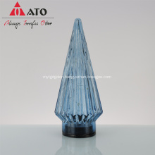 Blue Diamond shape Decoration Handmade glass Ornaments Shiny Lighting Night Light Romantic Holiday Atmosphere Party Decor